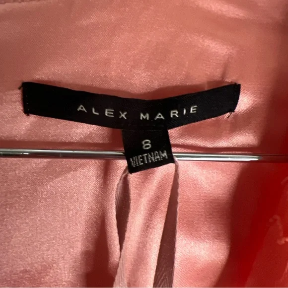 Alex Marie Coral Long Sleeve TieWaist VNeck Tiered Dress Women’s SZ 8 MSRP $158 - Picture 5 of 11